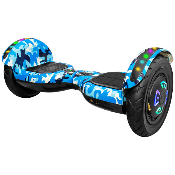 Scooter Elétrico Audisat 10" com Bluetooth e Speaker - Camouflaged Blue + Bolsa