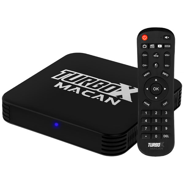 Receptor FTA Audisat Turbo X Macan IPTV com Wi-Fi de 16GB/2GB RAM - Preto