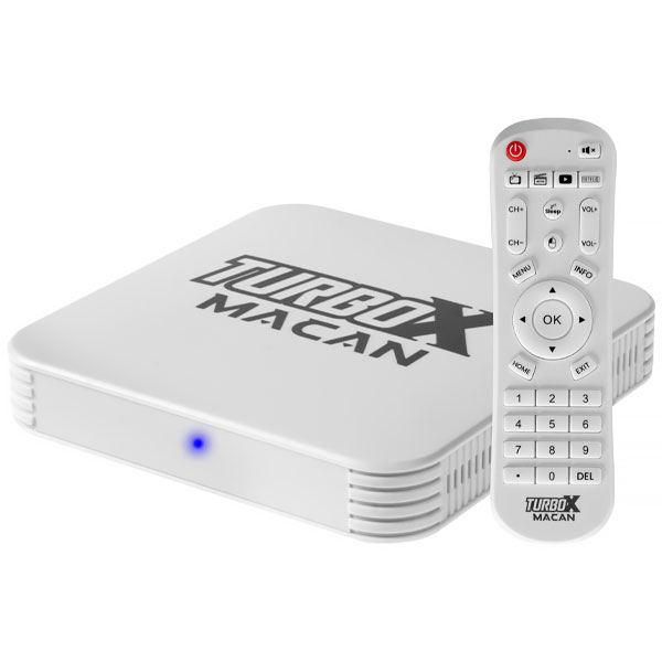 Receptor FTA Audisat Turbo X Macan IPTV com Wi-Fi de 16GB/2GB RAM - Branco