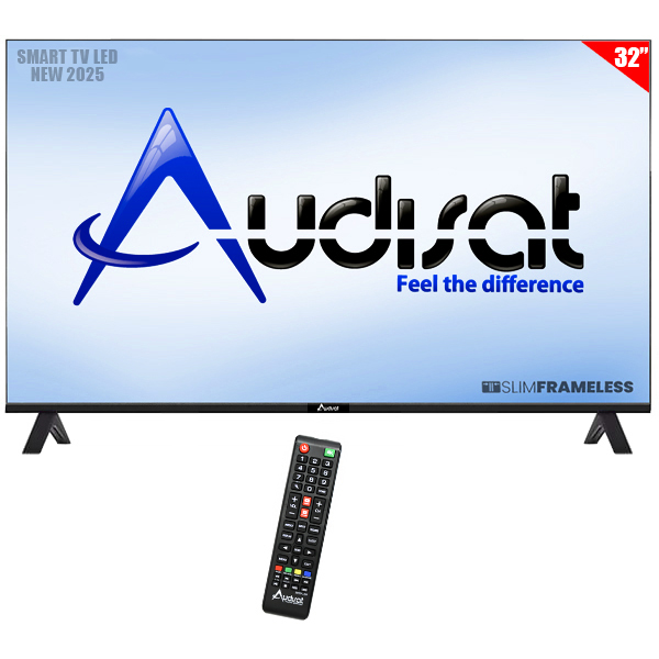 Smart TV LED 32" Audisat AD-32 (2025) HD Android TV Wi-Fi com Conversor Digital (1 Ano de Garantia)